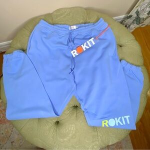 Rokit Unisex Joggers Size XL Baby Blue & White Retail $95